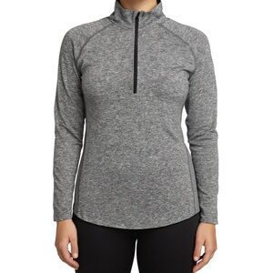Nike Dri-Fit Size Medium Heathered Grey 1/4 Zip Pullover Top.